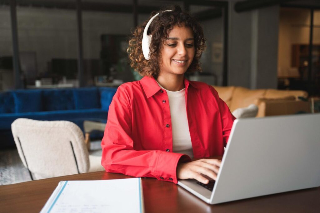 Learner studying at a laptop during matric exams